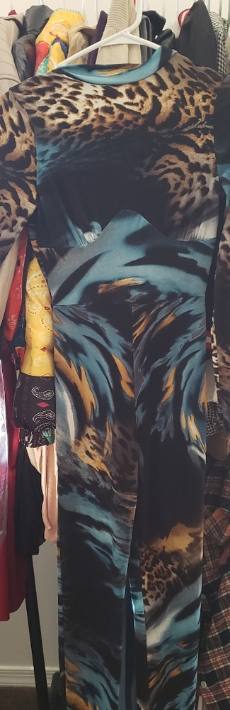 Women leopard jumpsuit